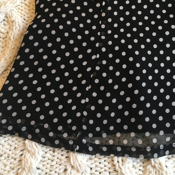 Tahari Polka Dot Ruffle Front Sleeveless Blouse - Picture 4 of 5